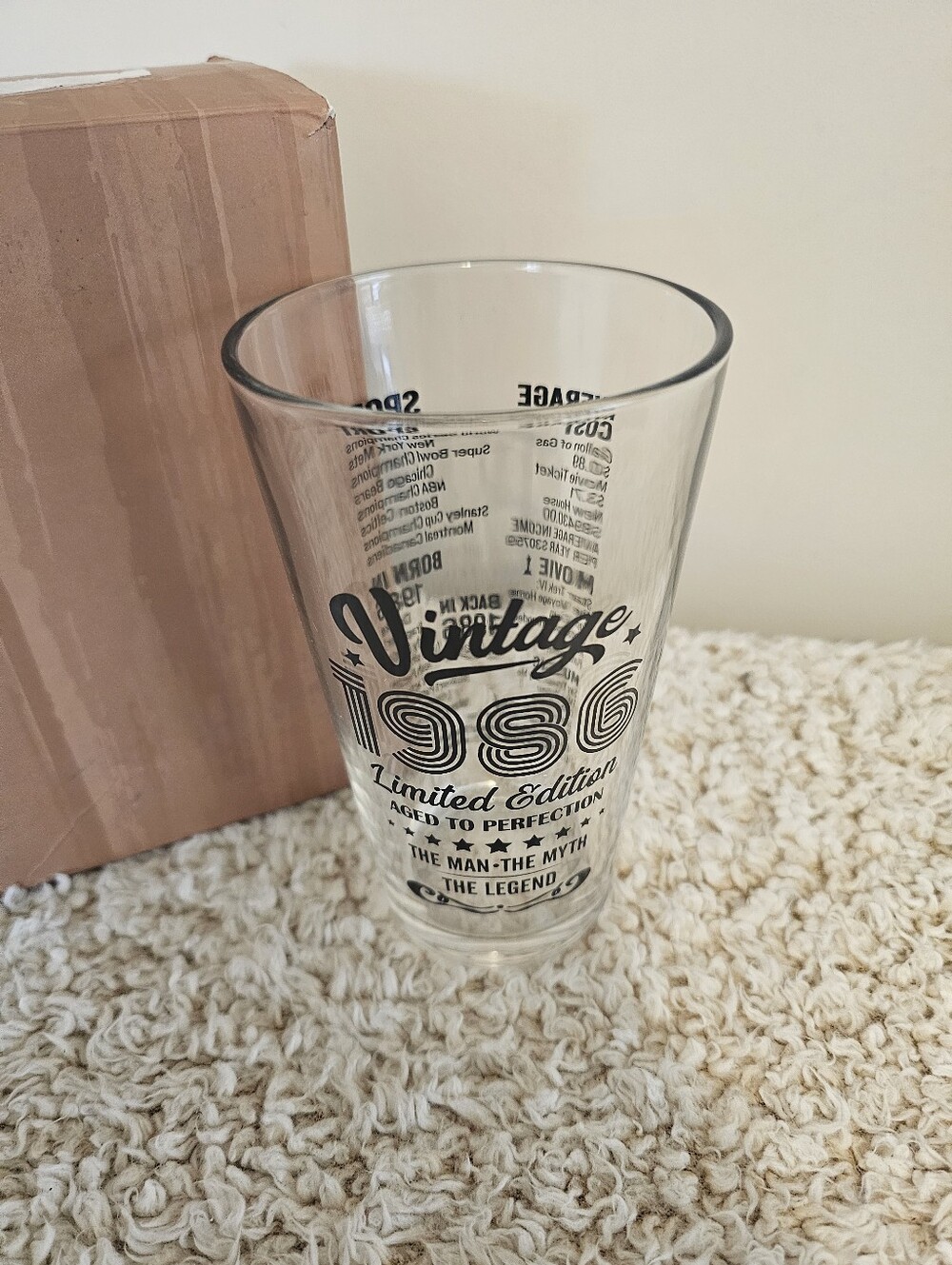 Vintage 1986 Limited Edition Glass Cup Perfect Birthday gift!